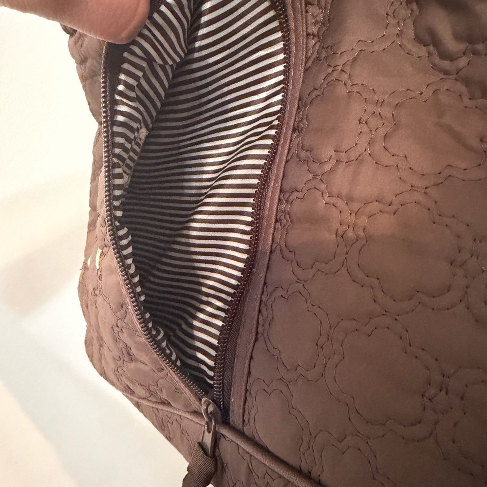 Thirty-one Brown Poppy Floral Crossbody Quilted Messenger Bag Monogram A - Picture 3 of 8